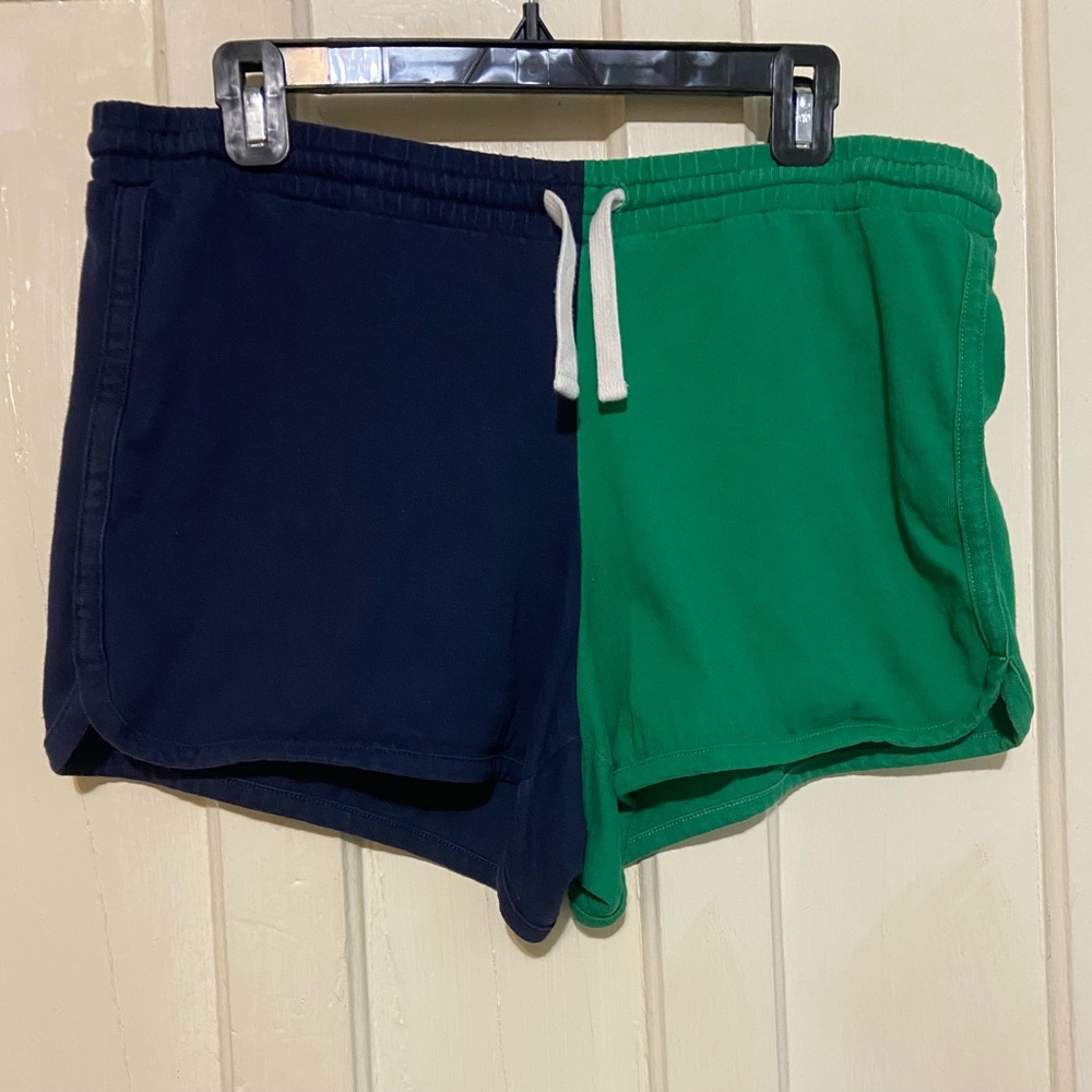 J.Crew Weekend women's shorts  heavy knit drawstring navy and green medium